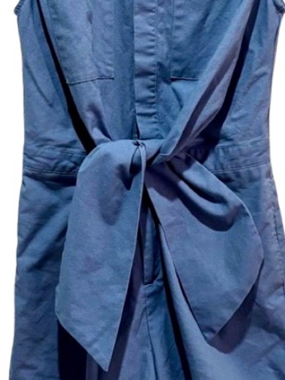 Pinch Blue Belted Utility Romper Collared Sleeveless Button Front Size Small - Picture 4 of 6